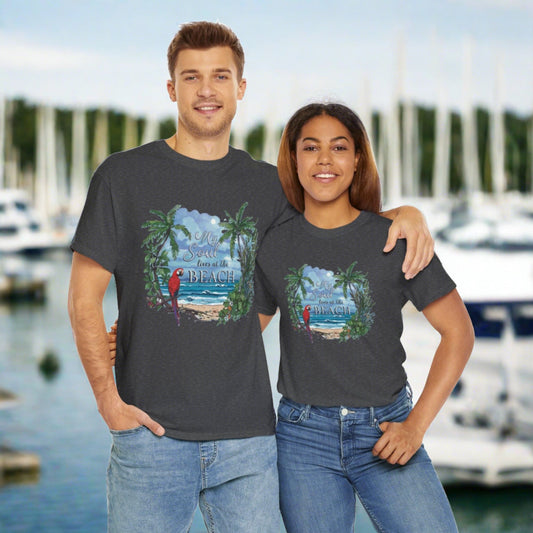 My Soul Lives at the Beach - Unisex Heavy Cotton Tee - Coastal Collections