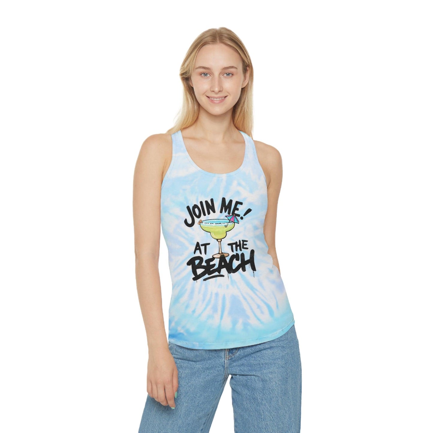 Join Me at the Beach Margarita Tie Dye Racerback Tank Top - Coastal Collections