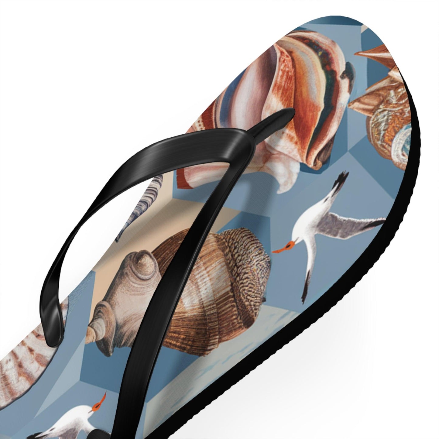 Seashell and Seagull Inspired Flip Flops v3, Express Your Beach Loving Self - Coastal Collections