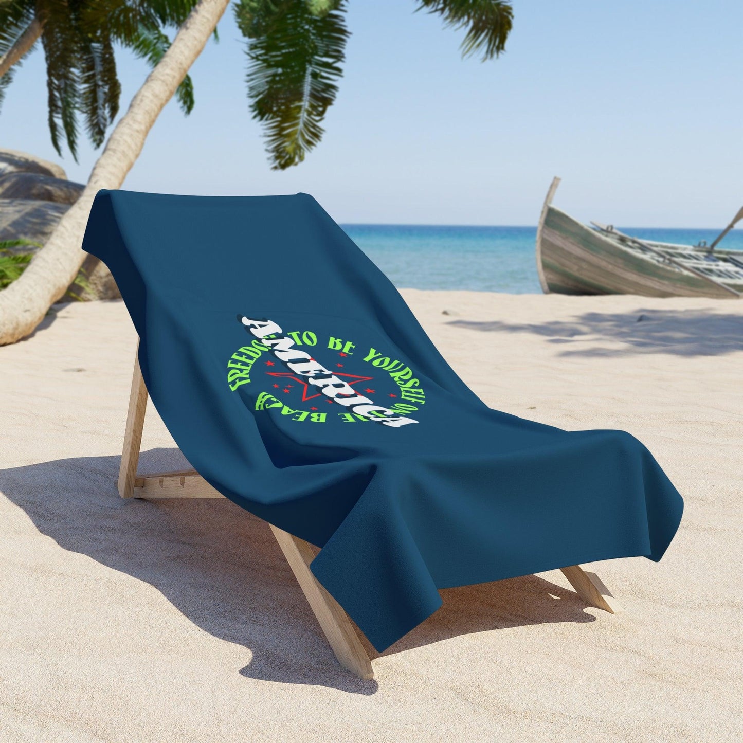 Freedom to be yourself at the Beach, America Beach Towel Wrap - Coastal Collections