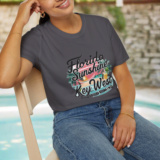Keywest Florida Sunshine, State of Mind - Unisex Softstyle T-Shirt
