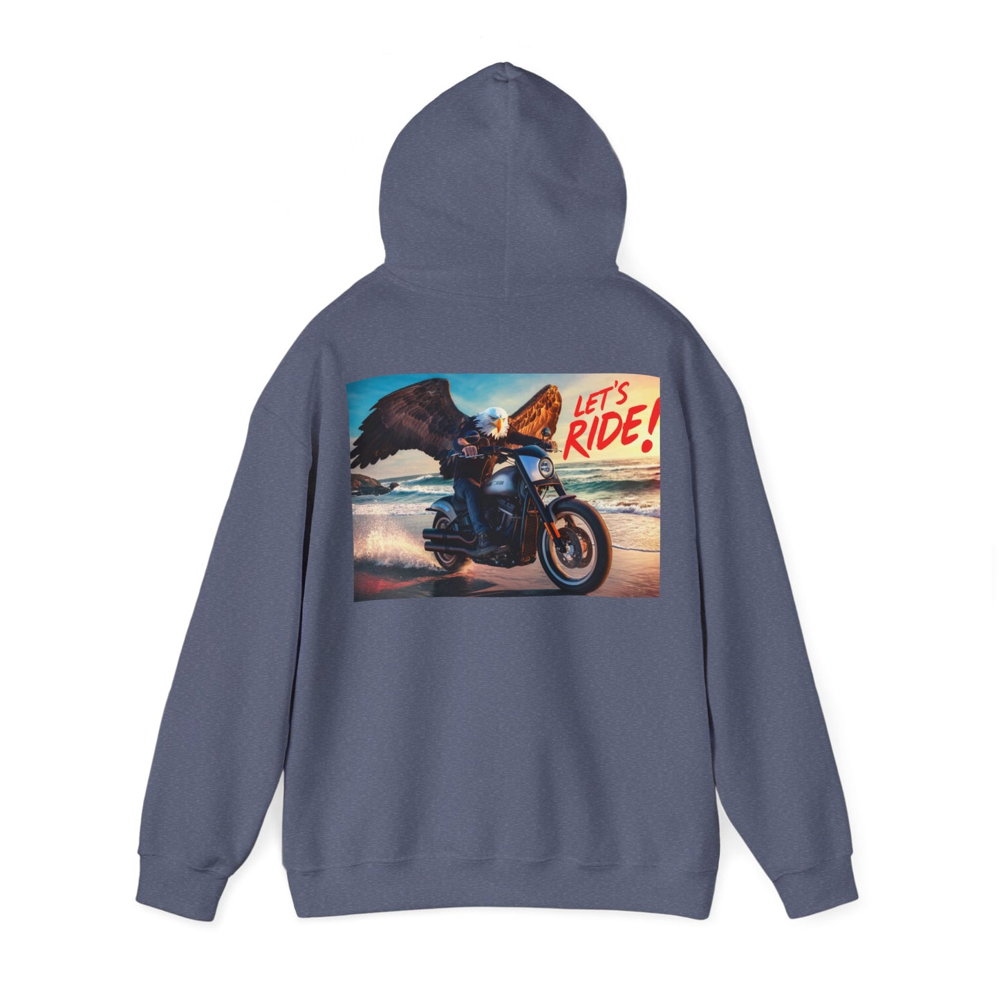 Let's Ride, Eagle Riding Motorcycle - Hoodie