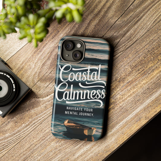 Coastal Calmness, Old Wooden Row Boat Design Protective Phone Case