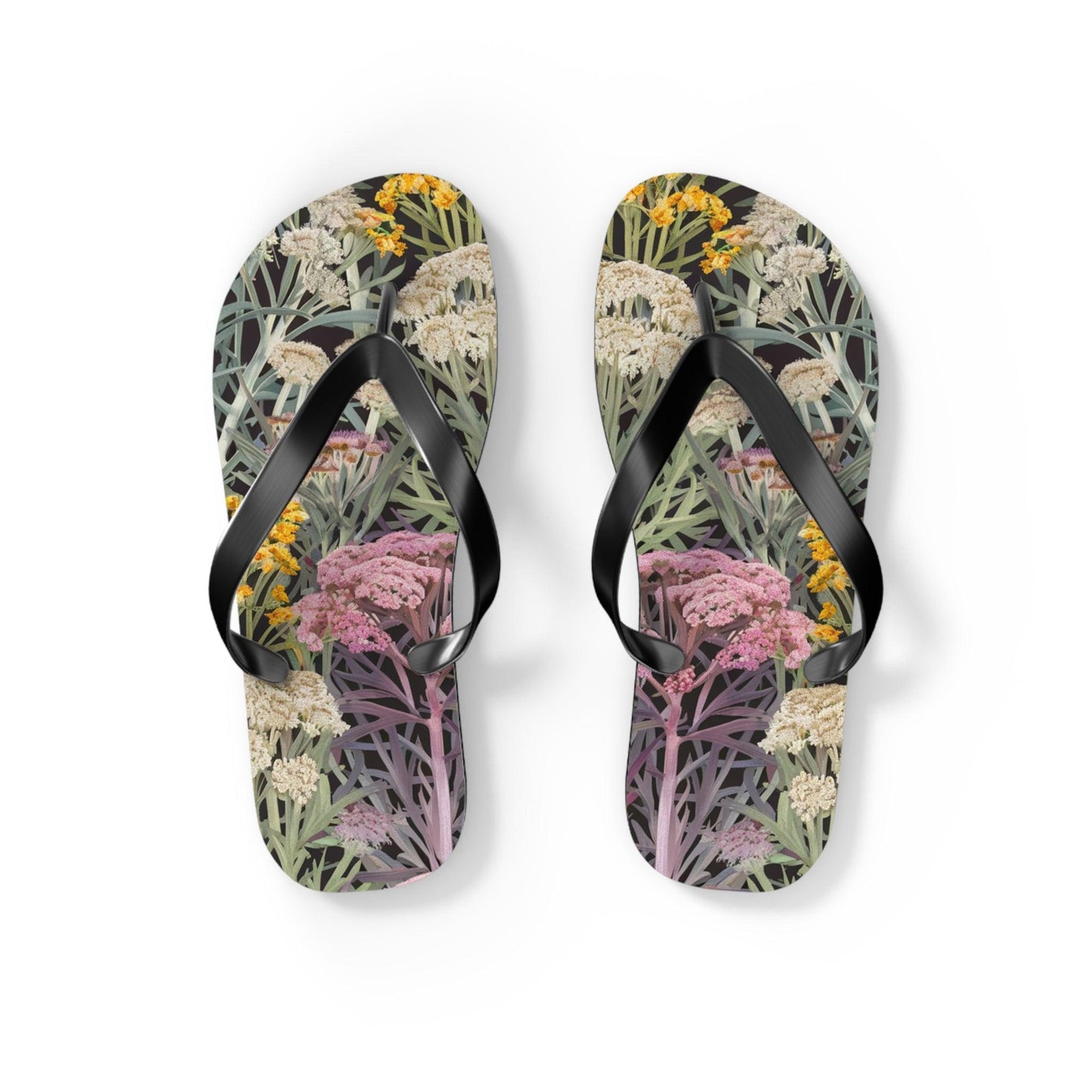 Yarrow Flower Inspired Flip Flops, Express Your Beach Loving Self - Coastal Collections