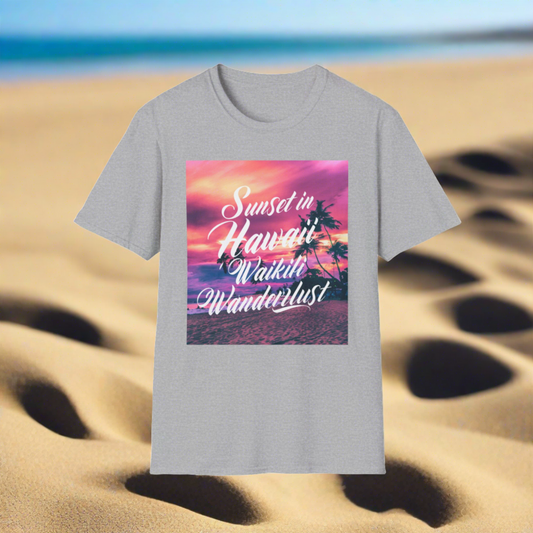Hawaii Sunset, Wanderlust - Unisex Softstyle T-Shirt