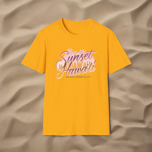 Hawaii Sunset, Wanderlust - Unisex Softstyle T-Shirt