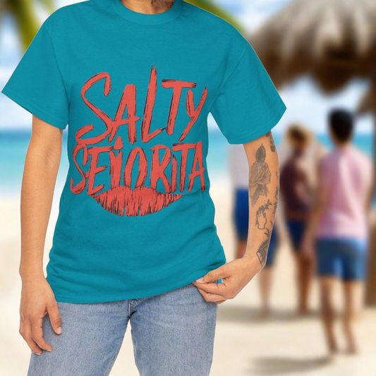 Salty Senorita Lipstick Kiss T-Shirt- Heavy Cotton Tee