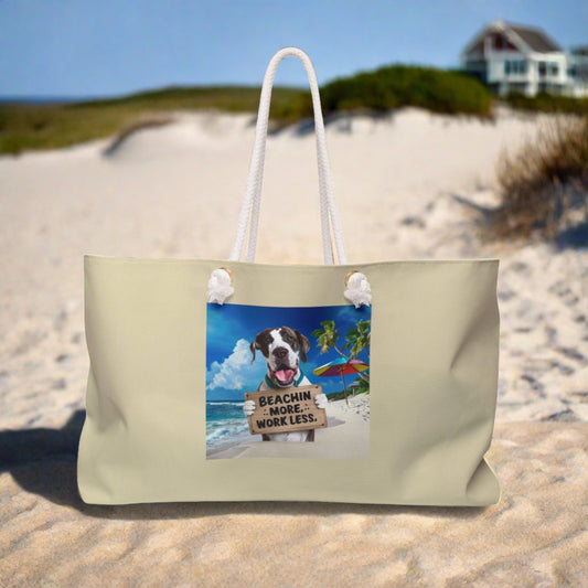 Beachin Styles© Beachin More Work Less Great Dane Weekender Bag - Coastal Collections