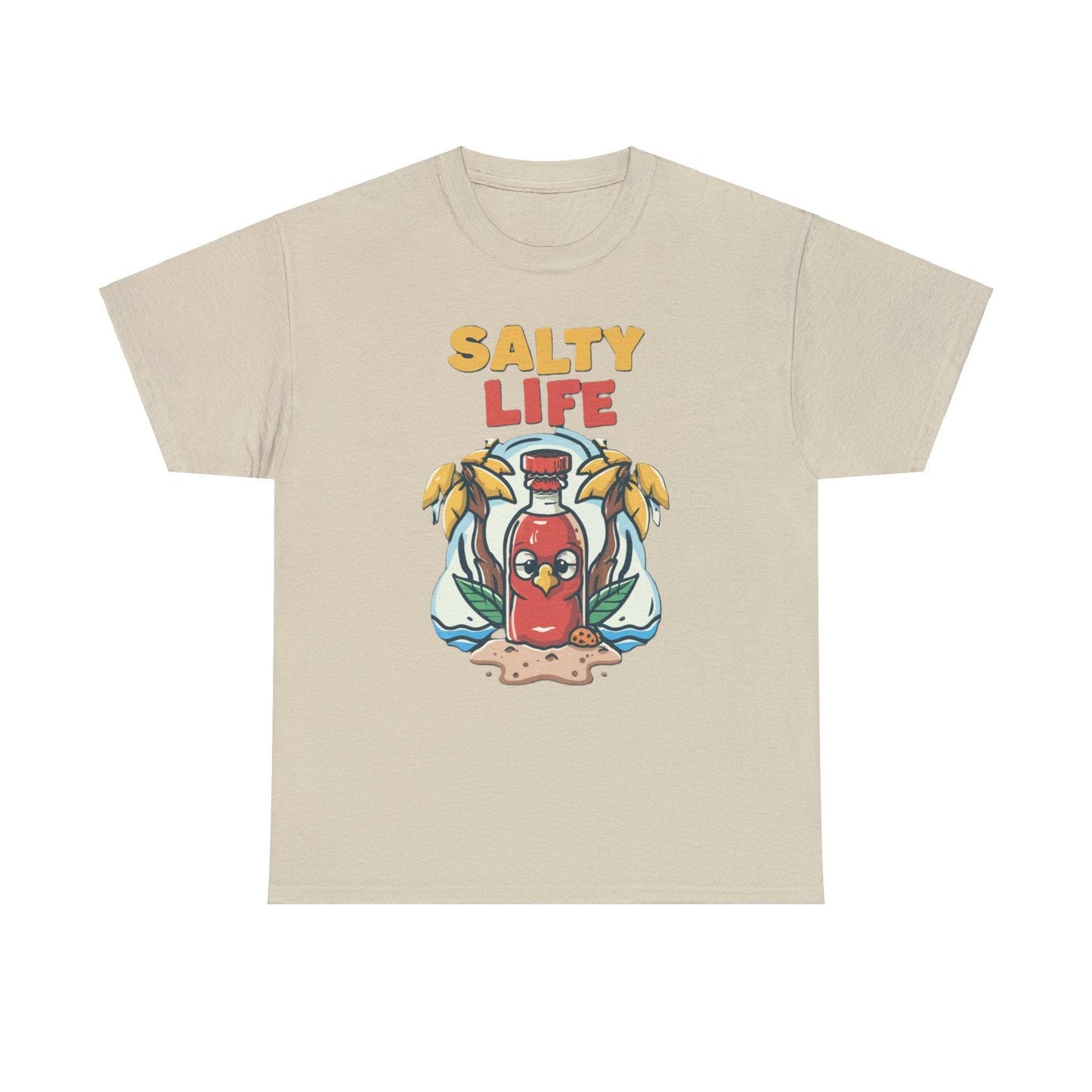 Salty Life Parrot in Bottle - Unisex Heavy Cotton Tee - Coastal Collections