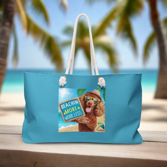 Beachin Styles© Beachin More Work Less Red Poodle Weekender Bag - Coastal Collections