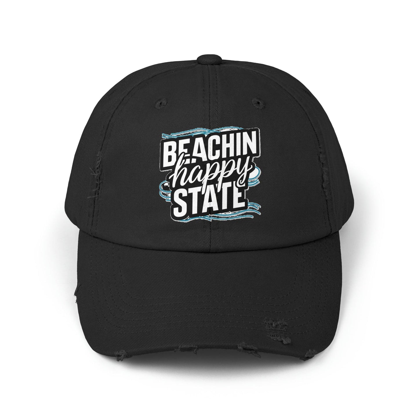 Retro Cap, Beachin Happy State retro distressed cap, casual beach hat - Coastal Collections