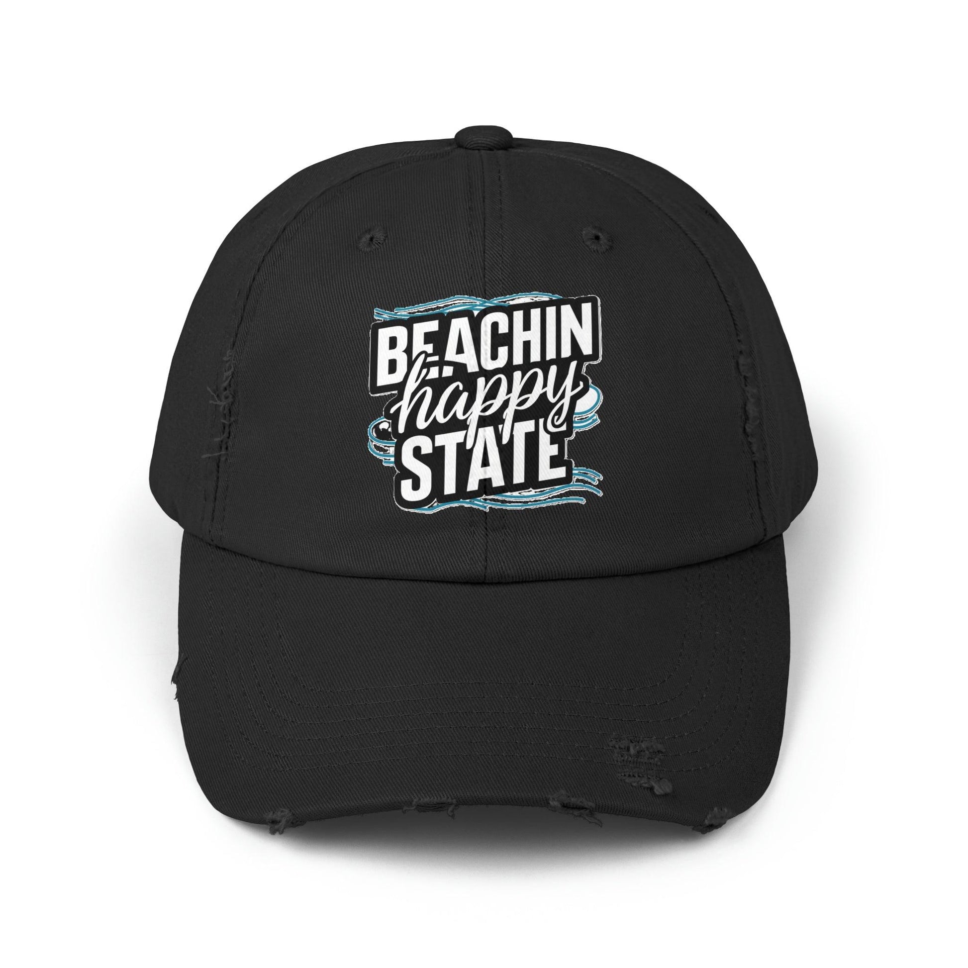 Retro Cap, Beachin Happy State retro distressed cap, casual beach hat - Coastal Collections