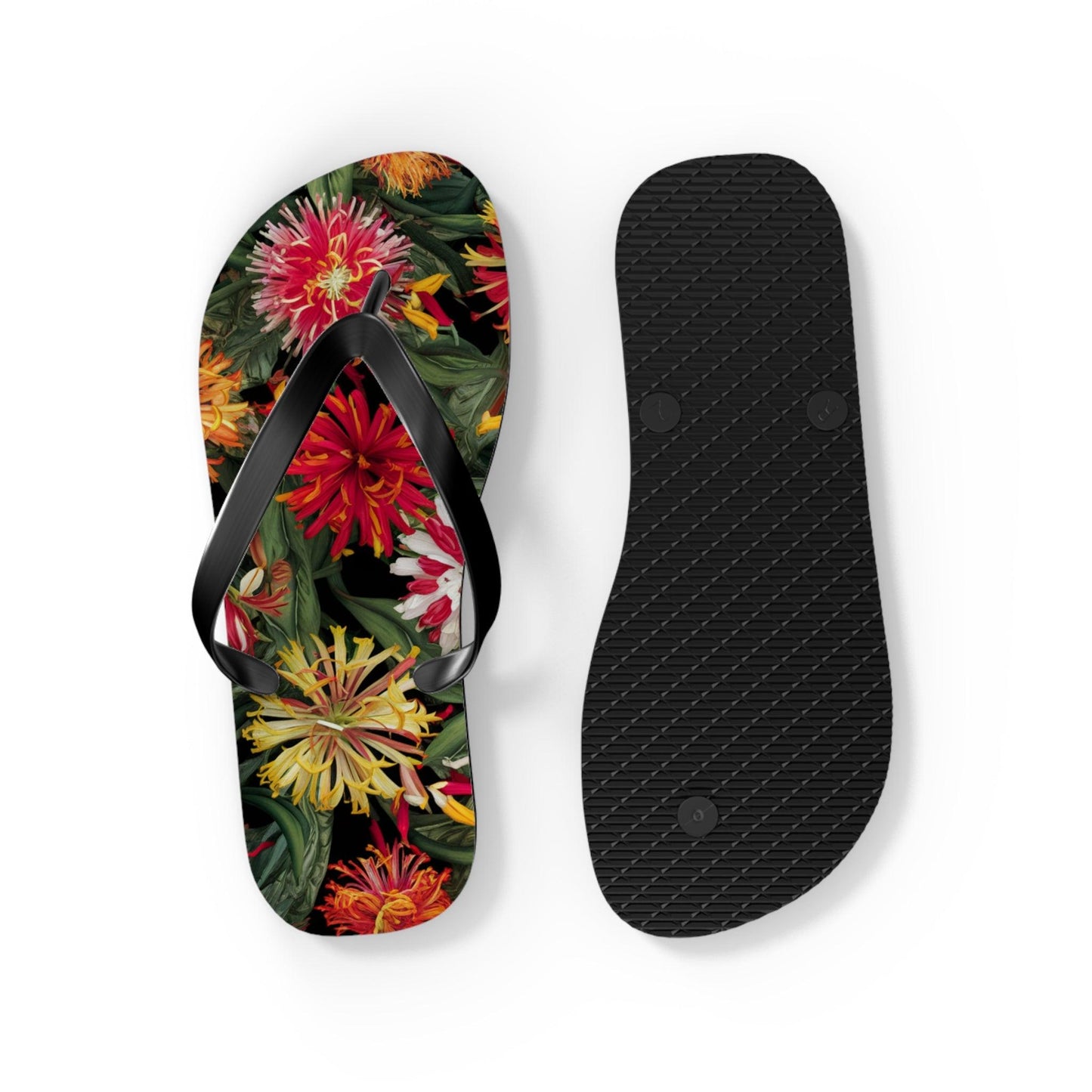 Lantana Bouquet Flower Inspired Flip Flops, Express Your Beach Loving Self - Coastal Collections