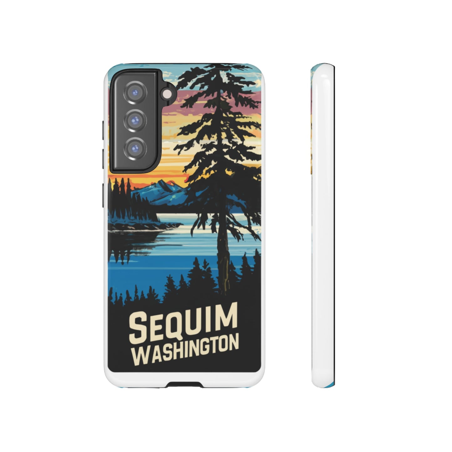 Sequim Washington Sunset Bay & Douglas Fir Protective Phone Case