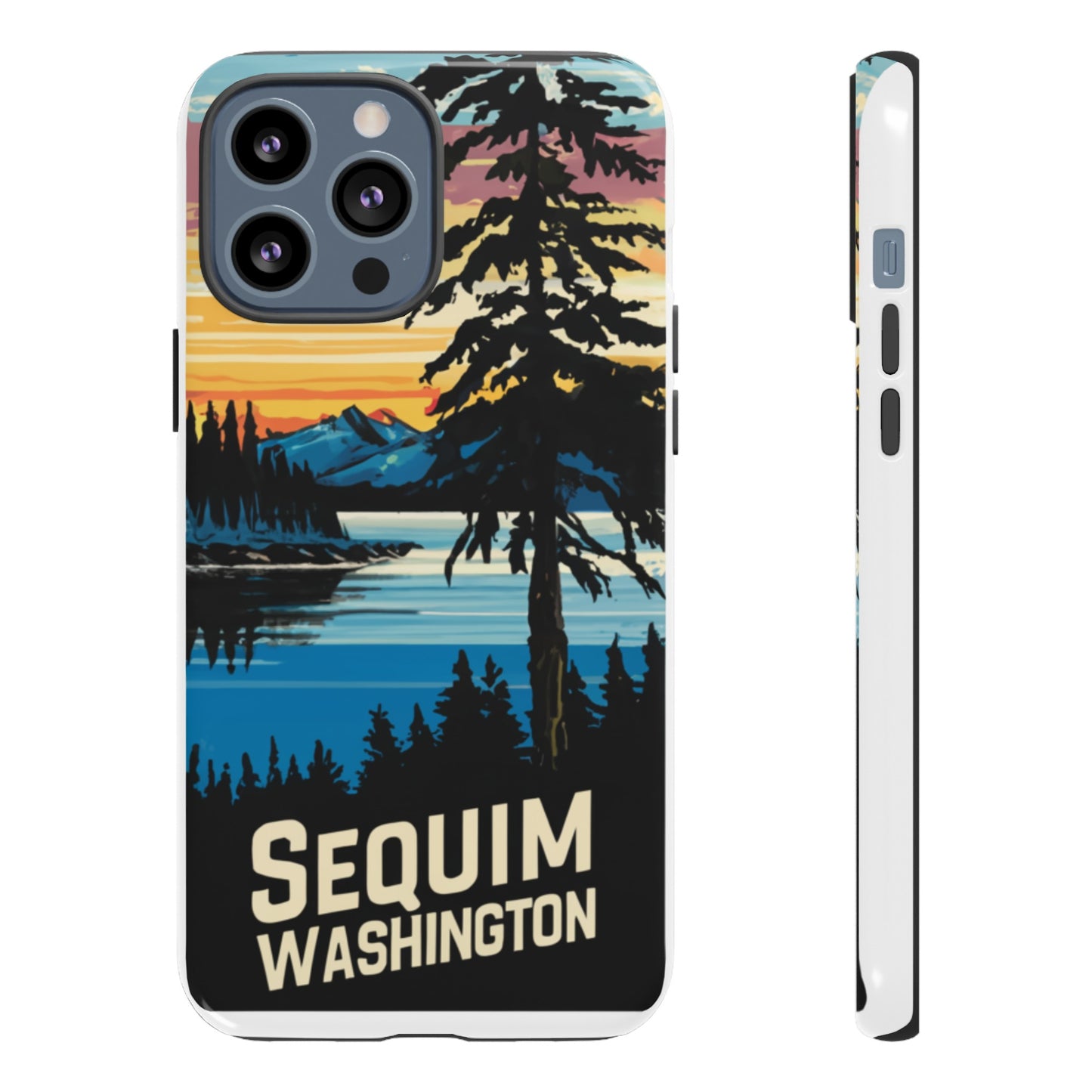 Sequim Washington Sunset Bay & Douglas Fir Protective Phone Case