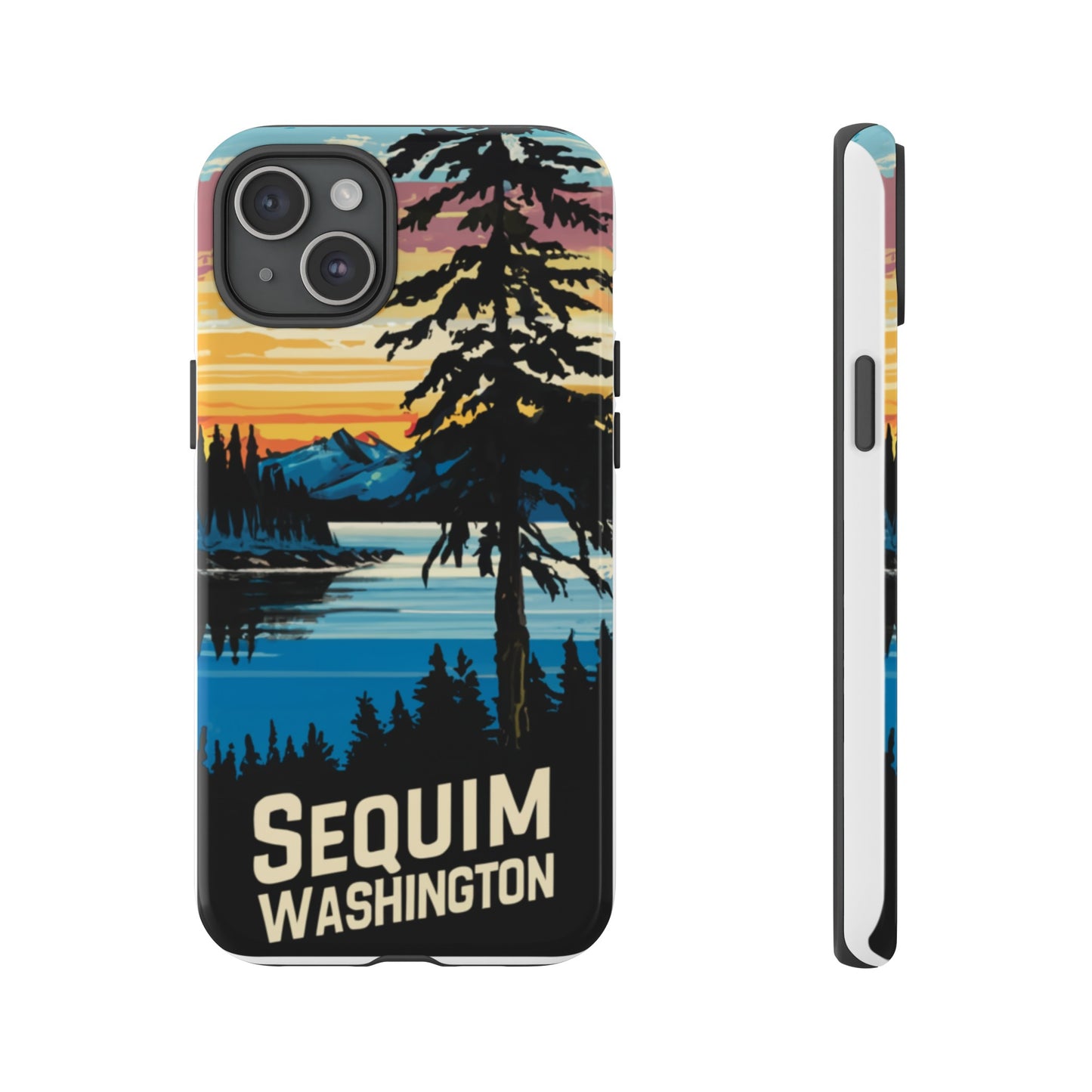 Sequim Washington Sunset Bay & Douglas Fir Protective Phone Case