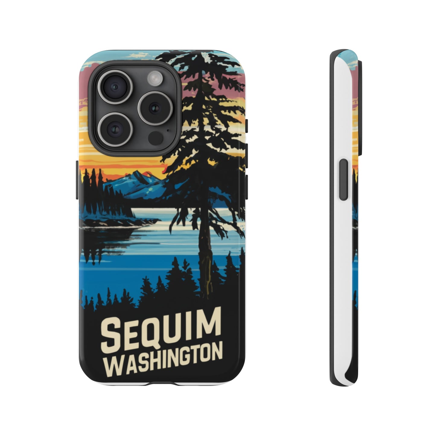 Sequim Washington Sunset Bay & Douglas Fir Protective Phone Case