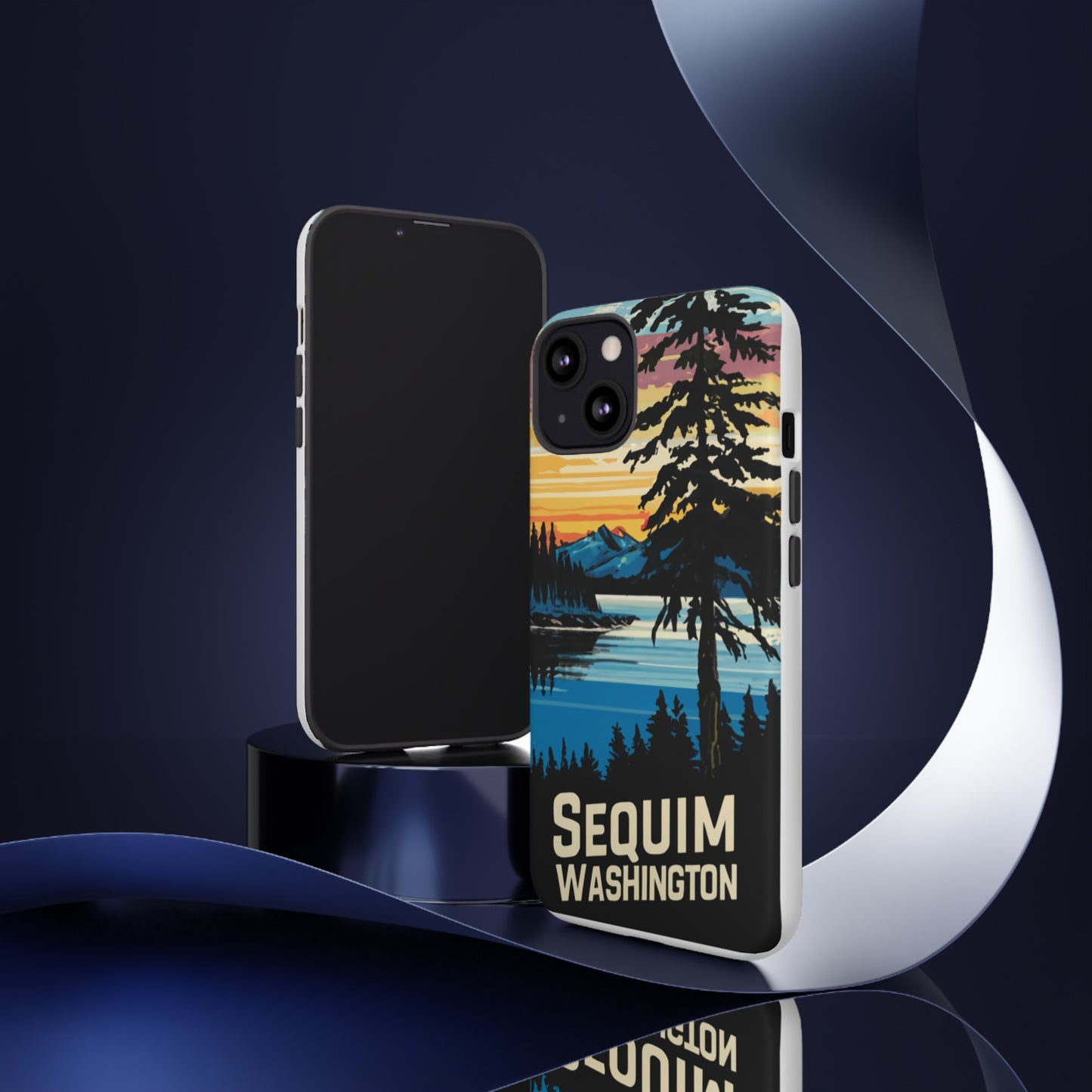 Sequim Washington Sunset Bay & Douglas Fir Protective Phone Case