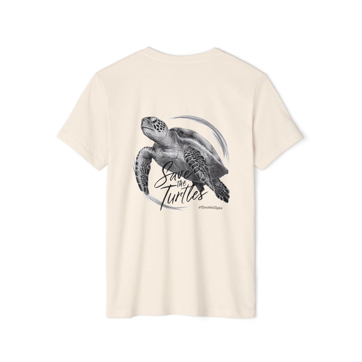 Save the Turtles Unisex Recycled Organic T-Shirt (Print on Back)