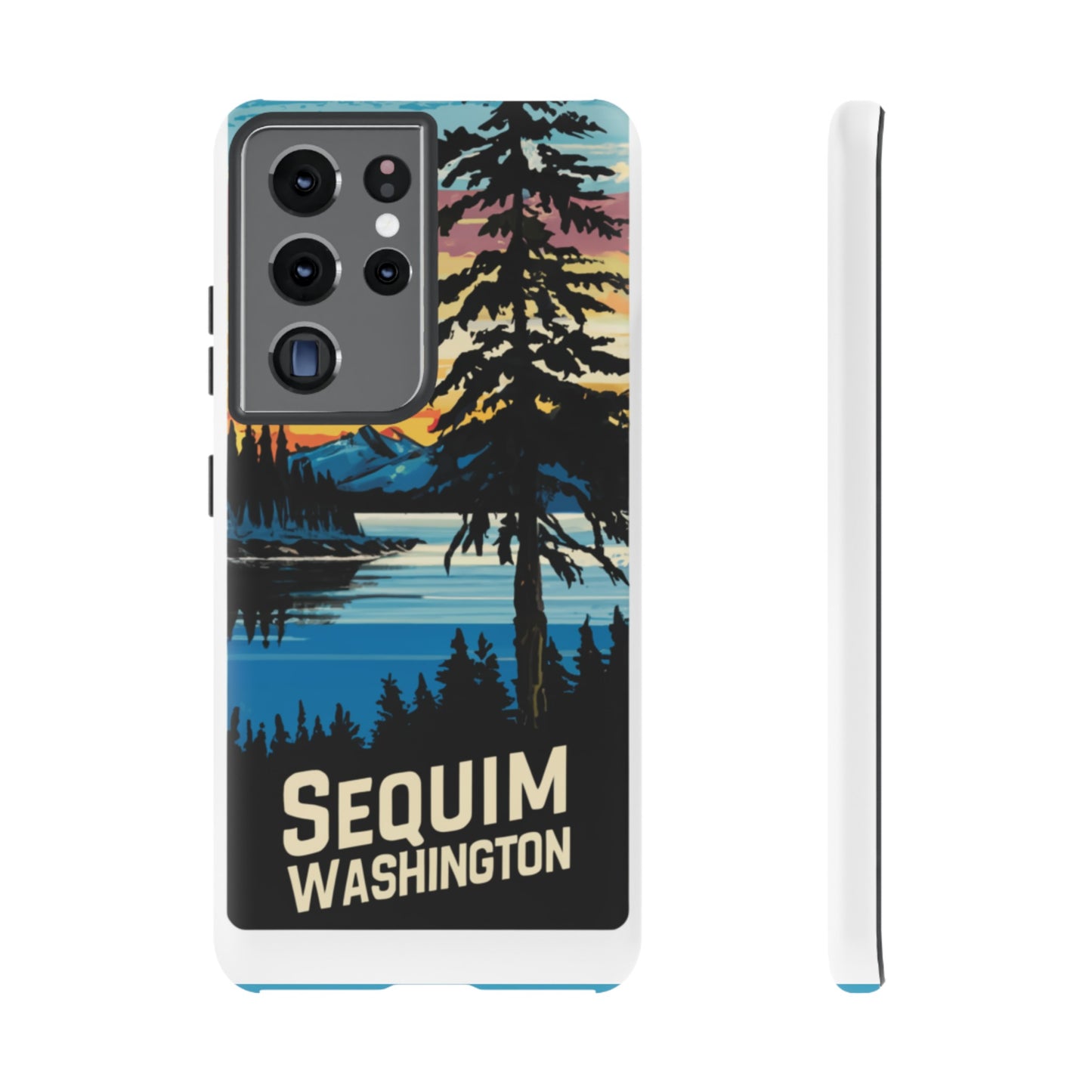 Sequim Washington Sunset Bay & Douglas Fir Protective Phone Case