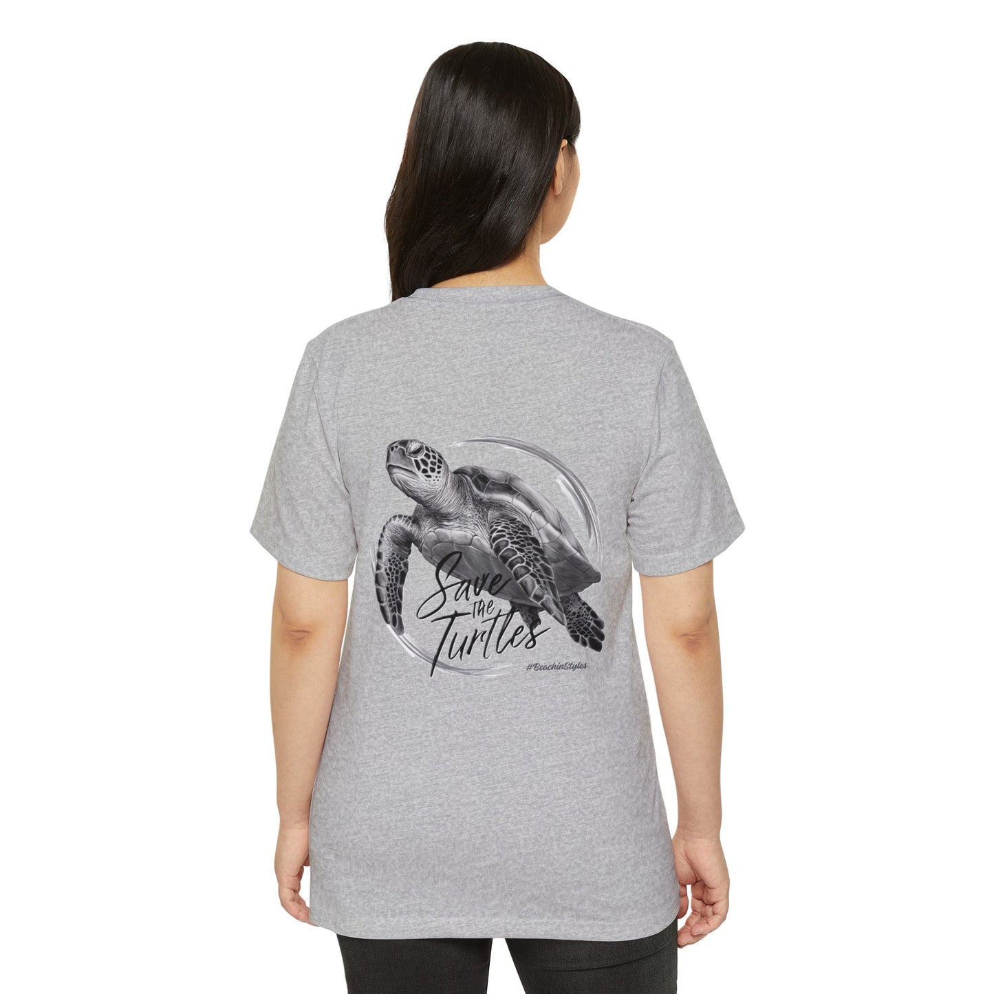 Save the Turtles Unisex Recycled Organic T-Shirt (Print on Back)