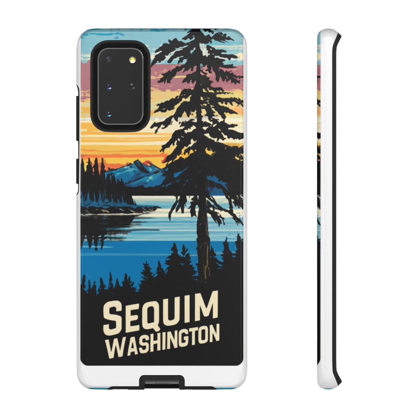 Sequim Washington Sunset Bay & Douglas Fir Protective Phone Case