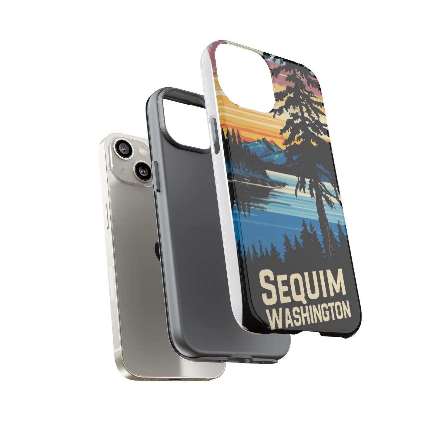 Sequim Washington Sunset Bay & Douglas Fir Protective Phone Case