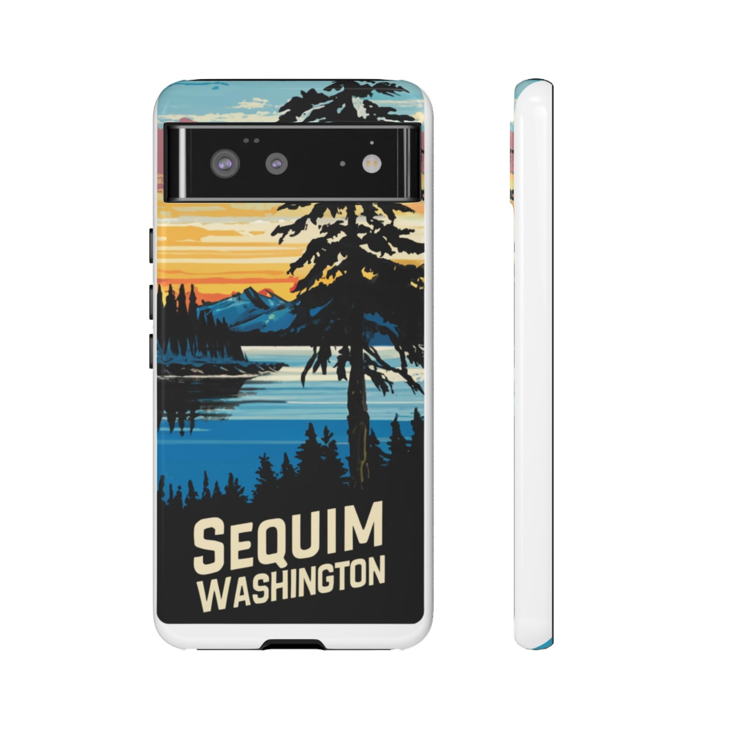 Sequim Washington Sunset Bay & Douglas Fir Protective Phone Case