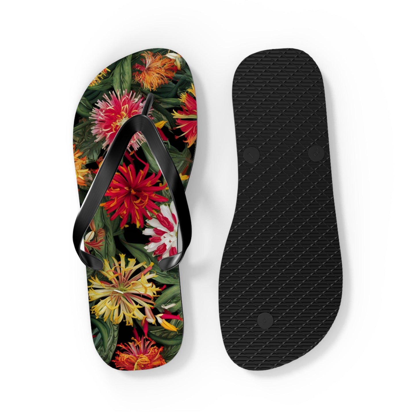 Lantana Bouquet Flower Inspired Flip Flops, Express Your Beach Loving Self - Coastal Collections