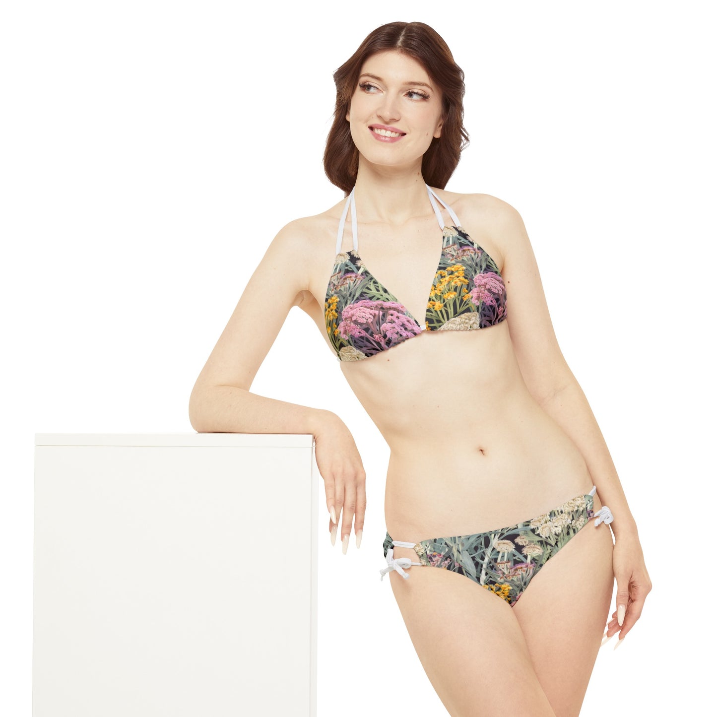 Yarrow Flower Bouquet Strappy Bikini Set