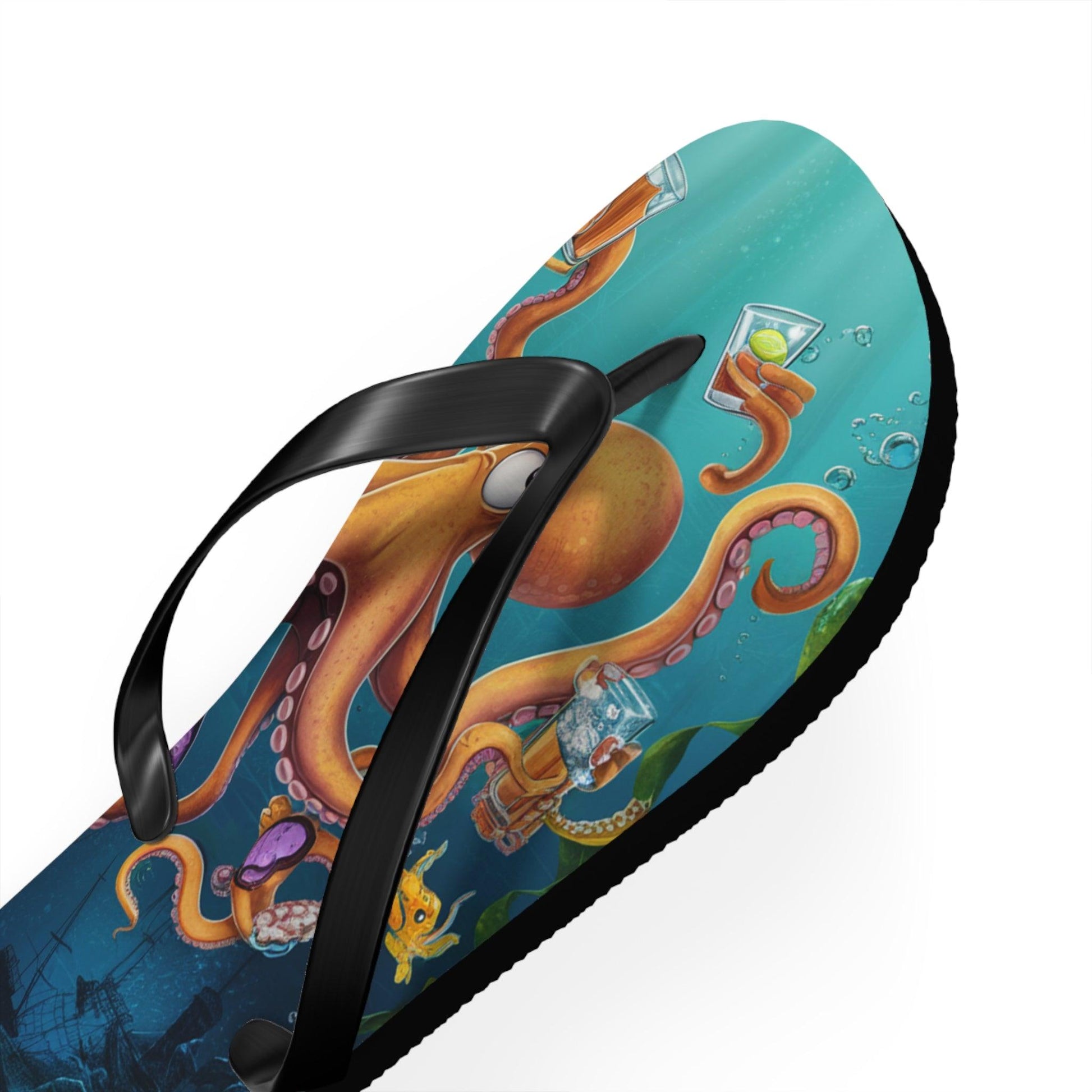 Octopus and Tequila Inspired Flip Flops, Express Your Beach Loving Self - Coastal Collections