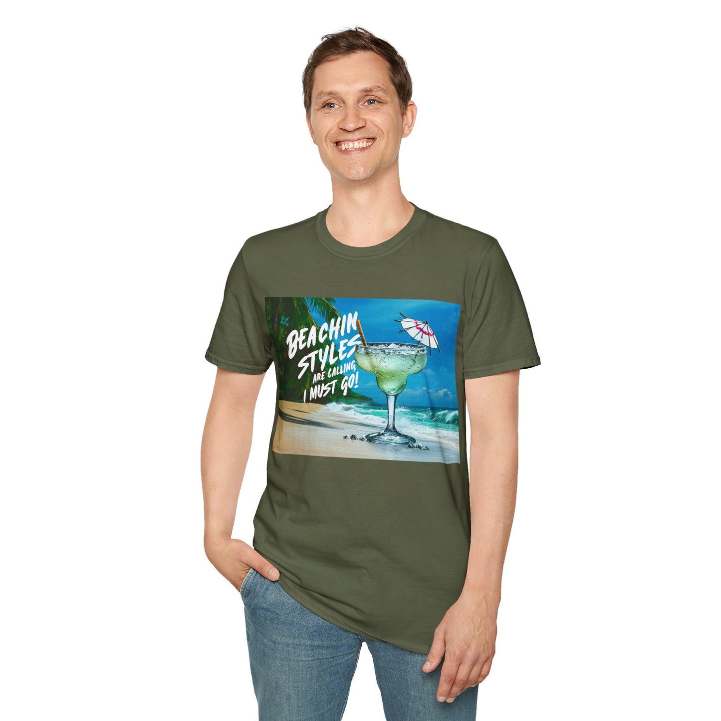 The Beach is Calling, I Must Go, Margarita - Unisex Softstyle T-Shirt