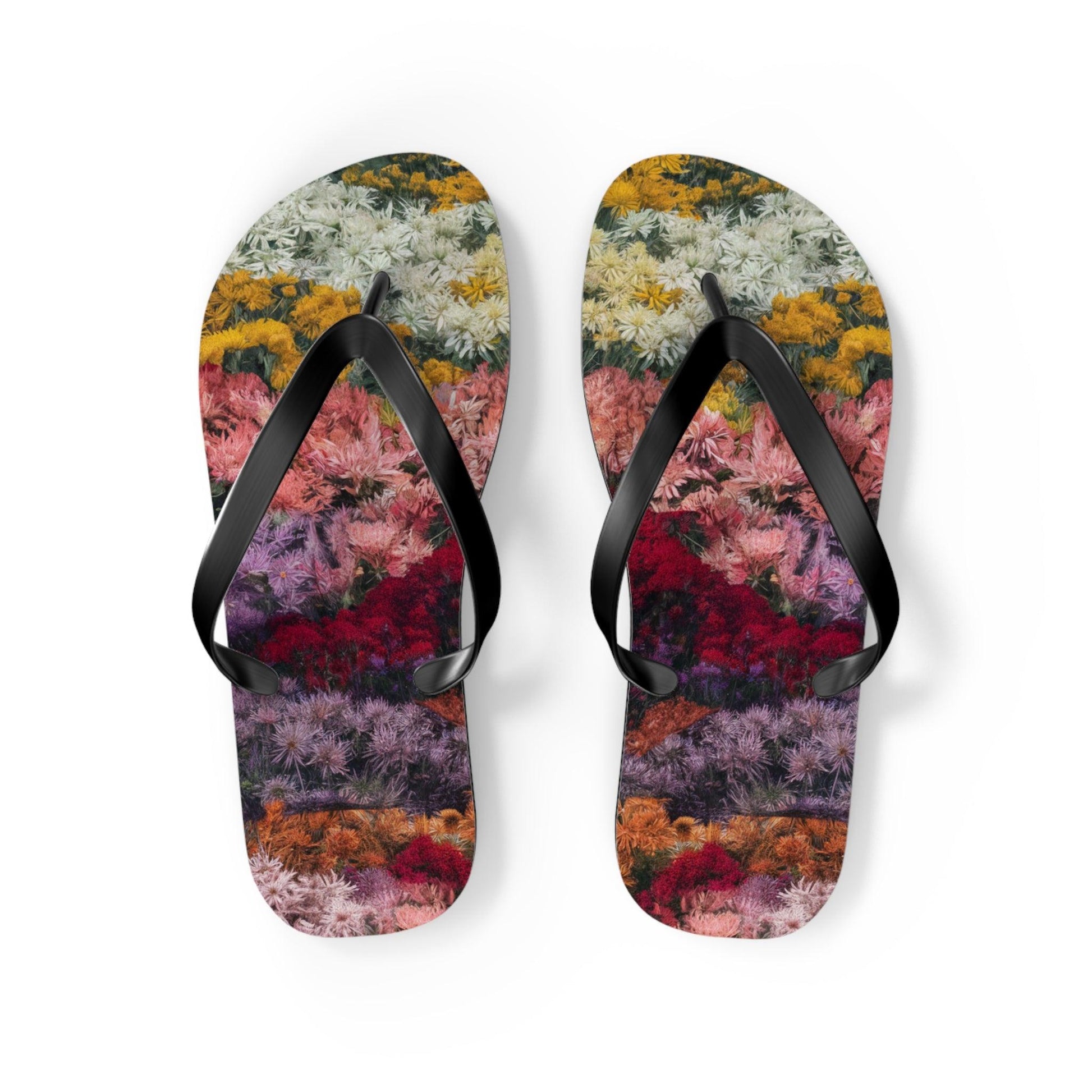 Yarrow Bouquet Flower Inspired Flip Flops, Express Your Beach Loving Self - Coastal Collections