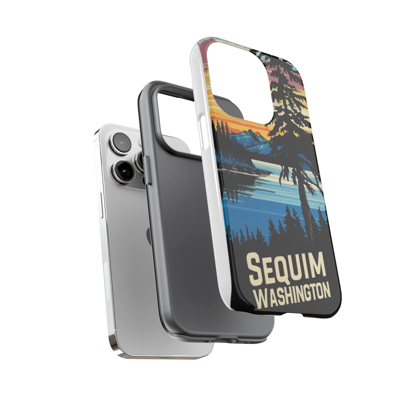 Sequim Washington Sunset Bay & Douglas Fir Protective Phone Case