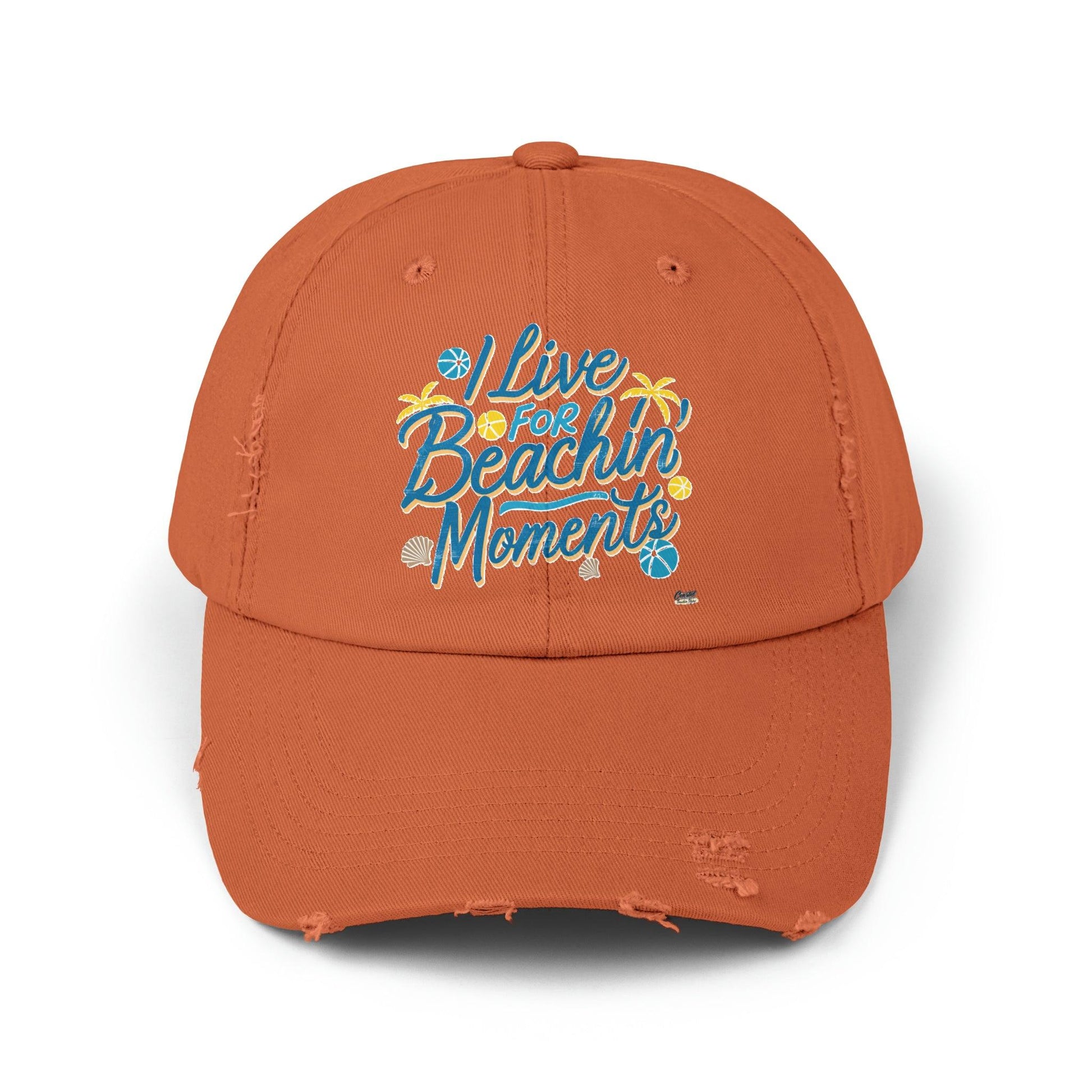 I Live For Beachin Moments Distressed Cap, Casual Beach Hat - Coastal Collections