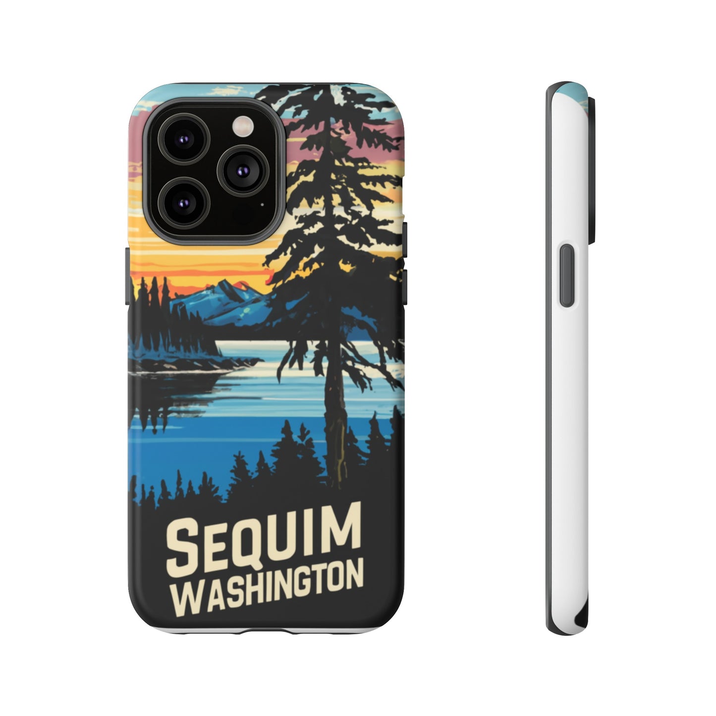 Sequim Washington Sunset Bay & Douglas Fir Protective Phone Case