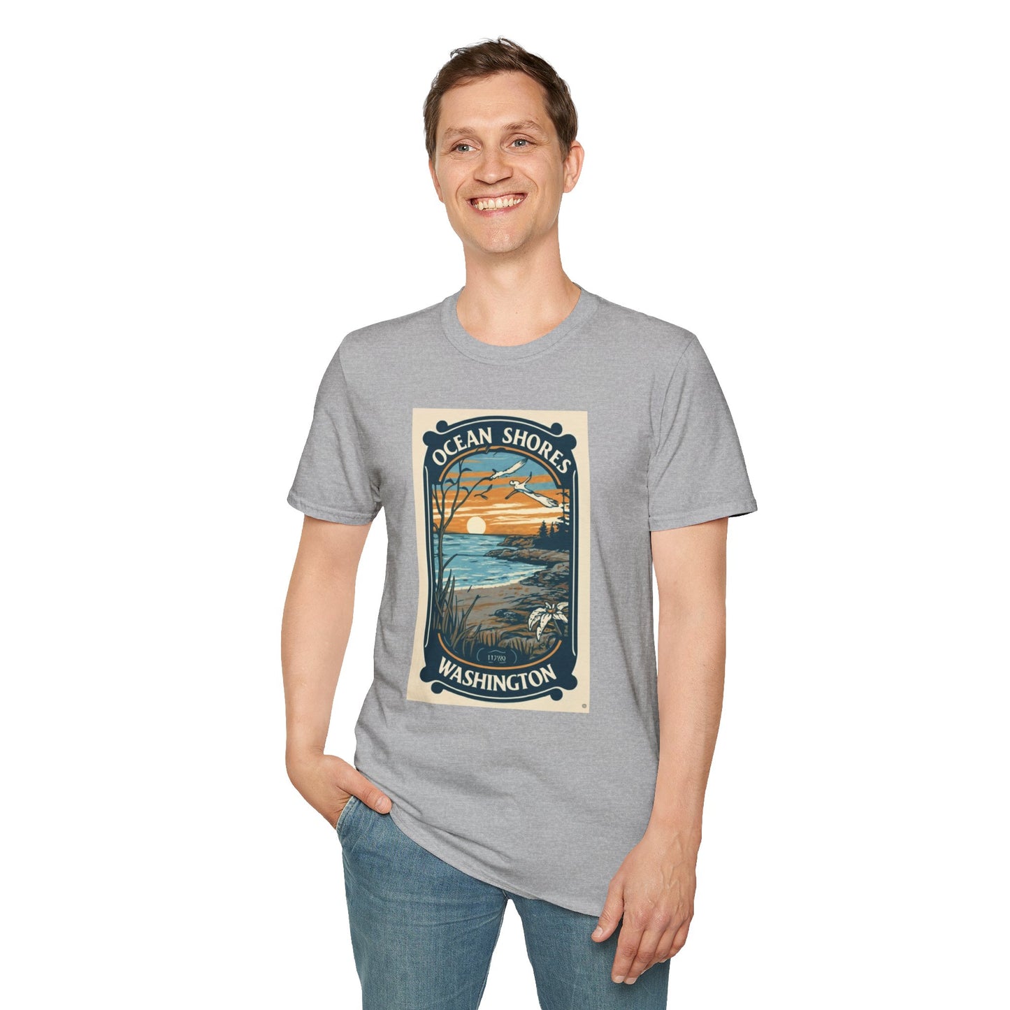 Ocean Shores Washington - Unisex Softstyle T-Shirt