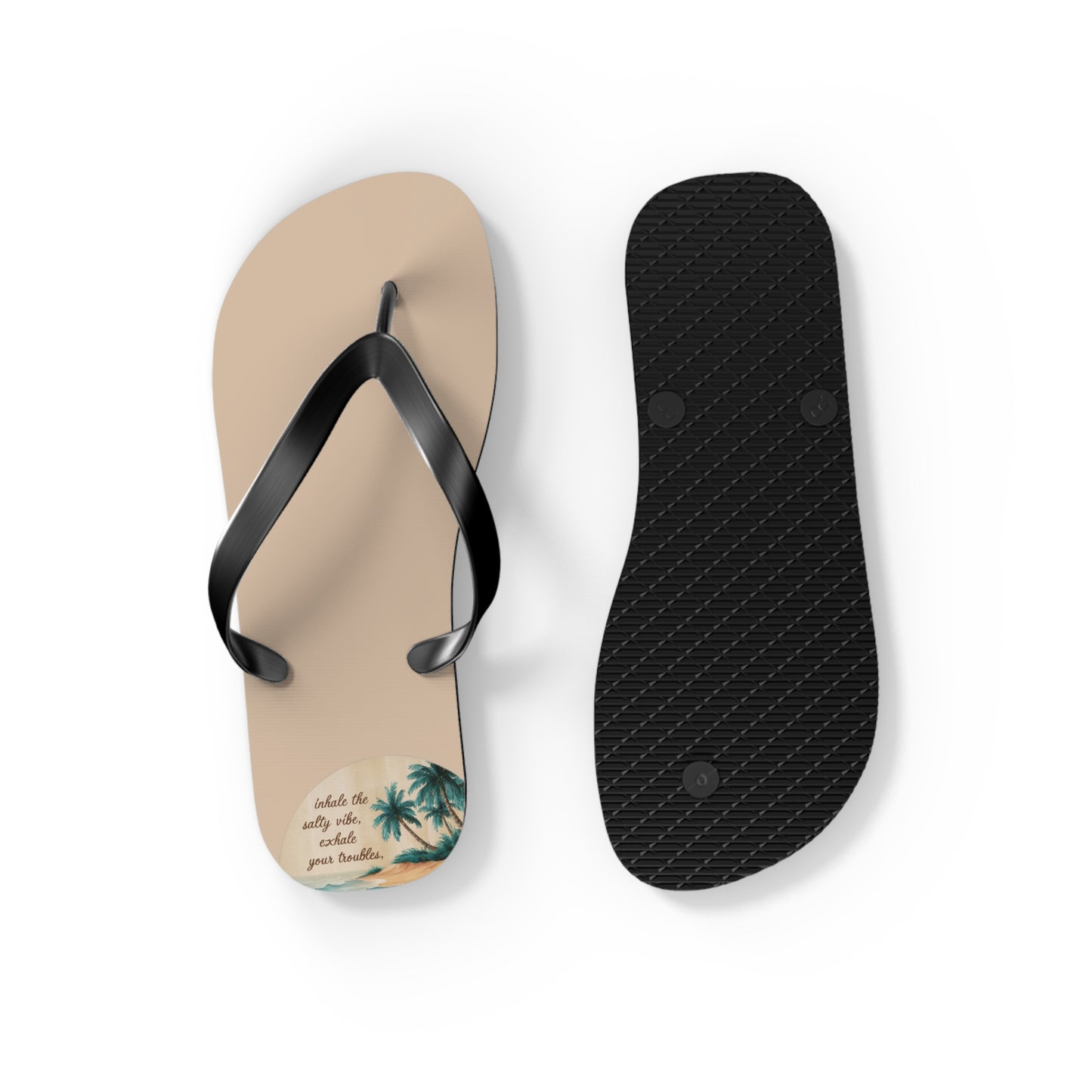 Mental Health: Inhale the Salty Vibe, Exhale your Troubles Beach - Flip Flops, Sandals