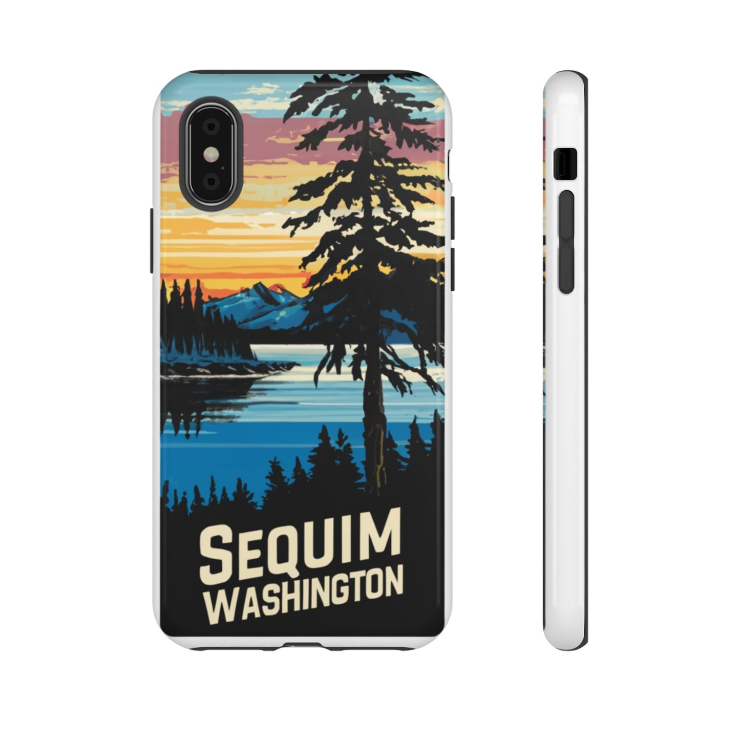 Sequim Washington Sunset Bay & Douglas Fir Protective Phone Case