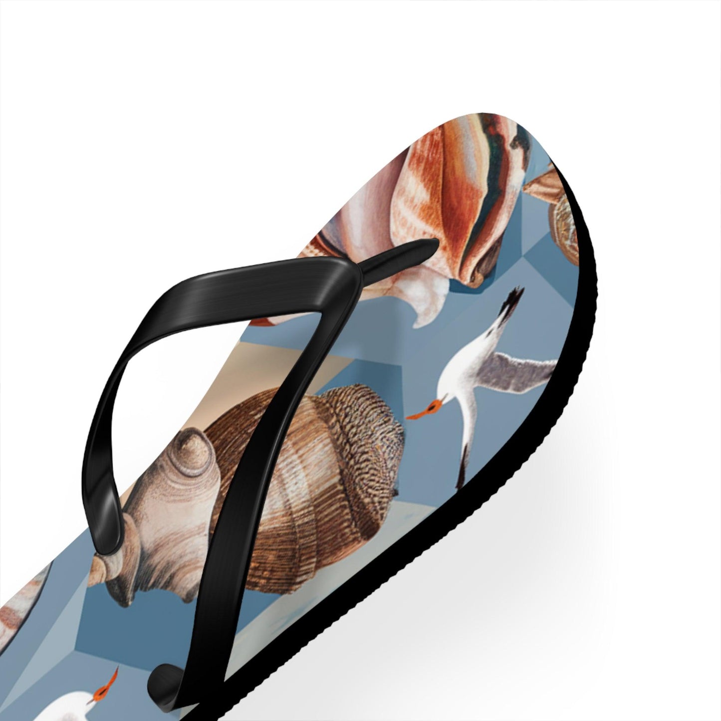 Seashell and Seagull Inspired Flip Flops v3, Express Your Beach Loving Self - Coastal Collections