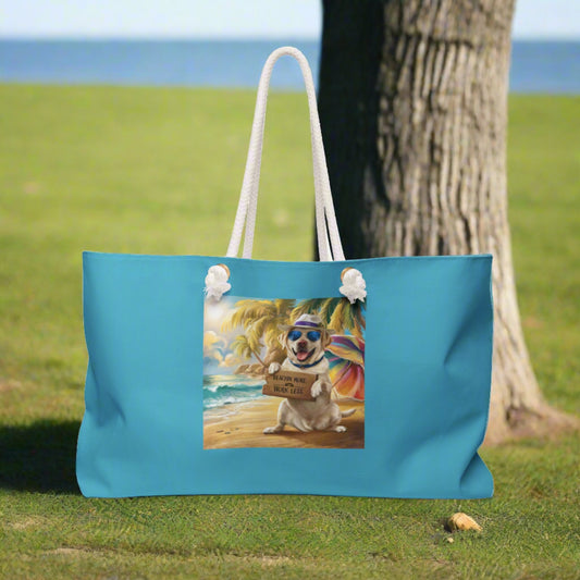 Beachin More Work Less Labrador Retriever - Beach Bag