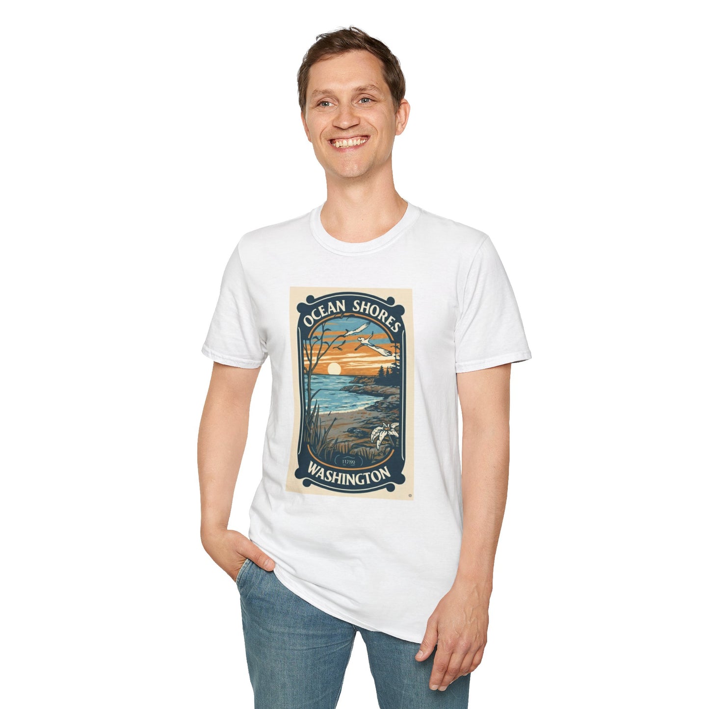 Ocean Shores Washington - Unisex Softstyle T-Shirt