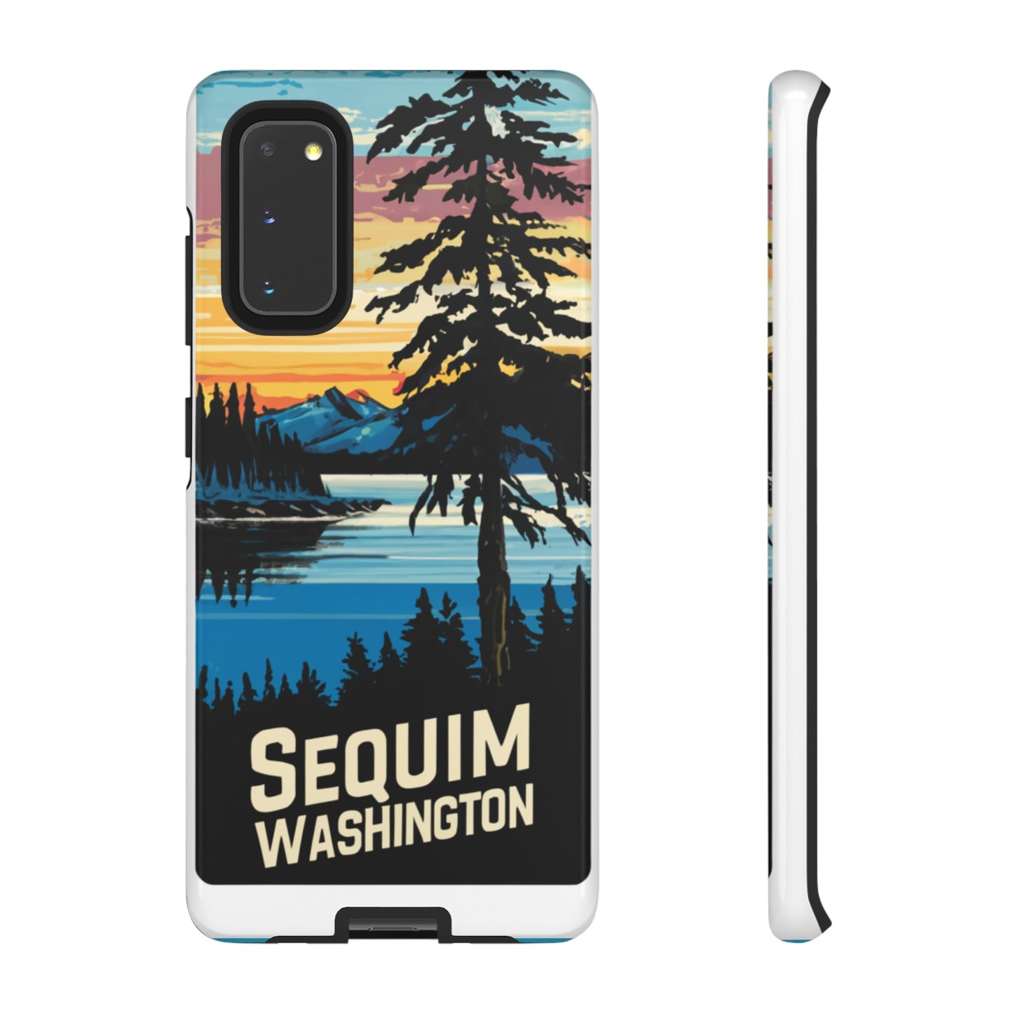 Sequim Washington Sunset Bay & Douglas Fir Protective Phone Case