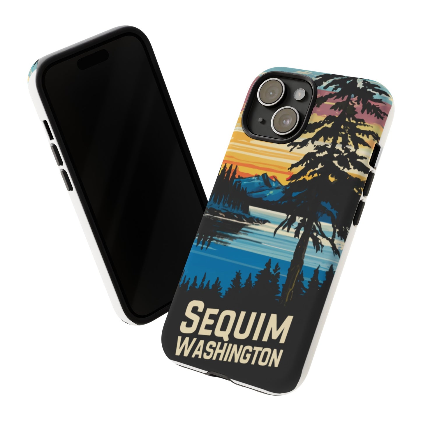 Sequim Washington Sunset Bay & Douglas Fir Protective Phone Case