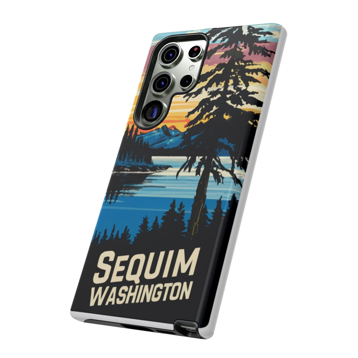 Sequim Washington Sunset Bay & Douglas Fir Protective Phone Case