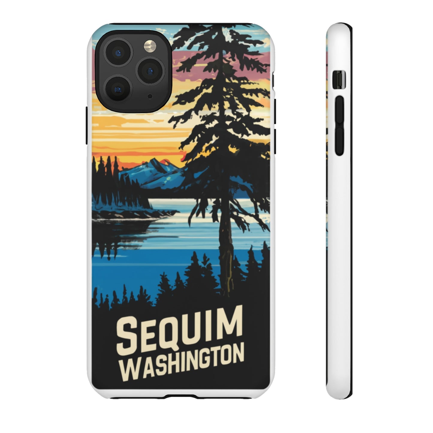 Sequim Washington Sunset Bay & Douglas Fir Protective Phone Case