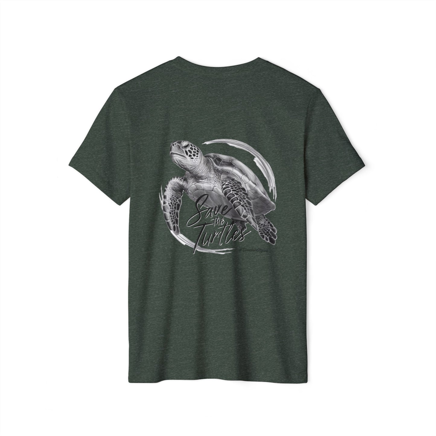 Save the Turtles Unisex Recycled Organic T-Shirt (Print on Back)