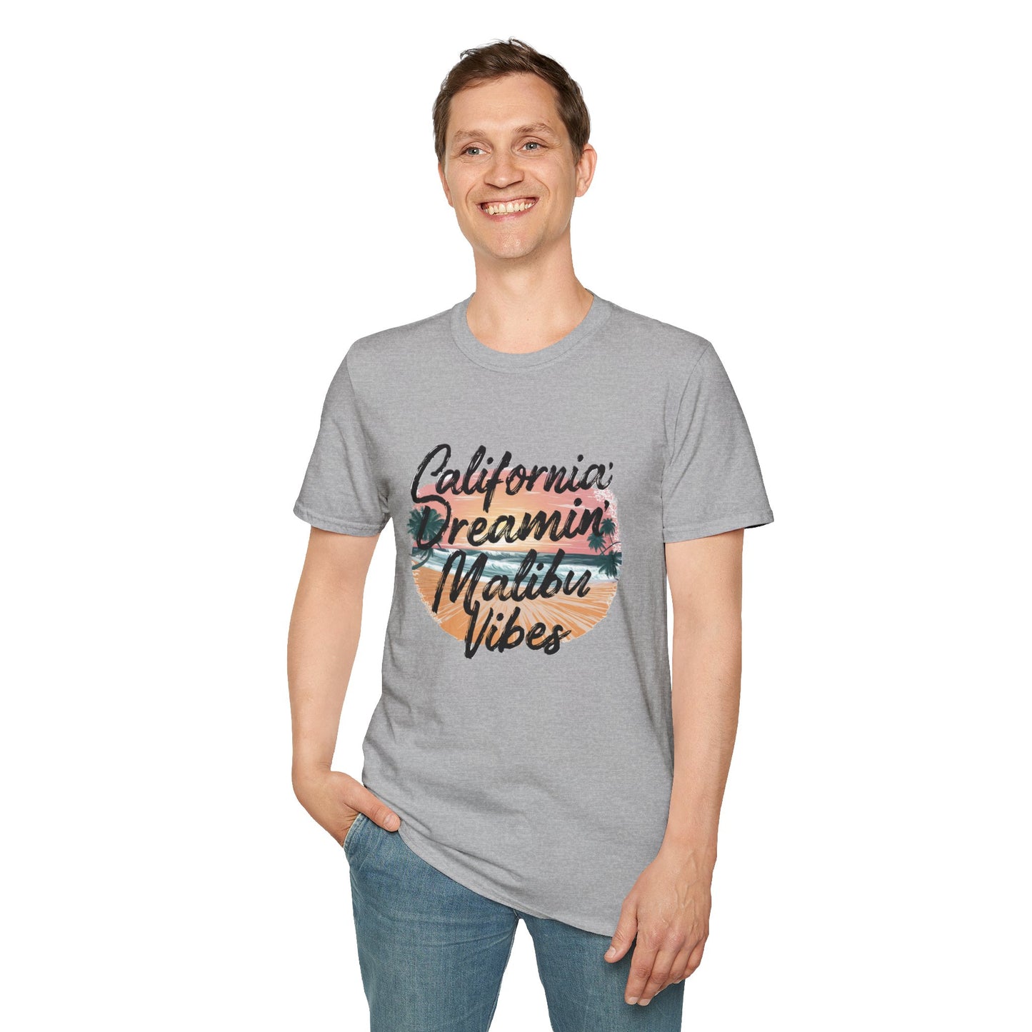 California Dreamin, Malibu Vibes Tee - Unisex Softstyle T-Shirt