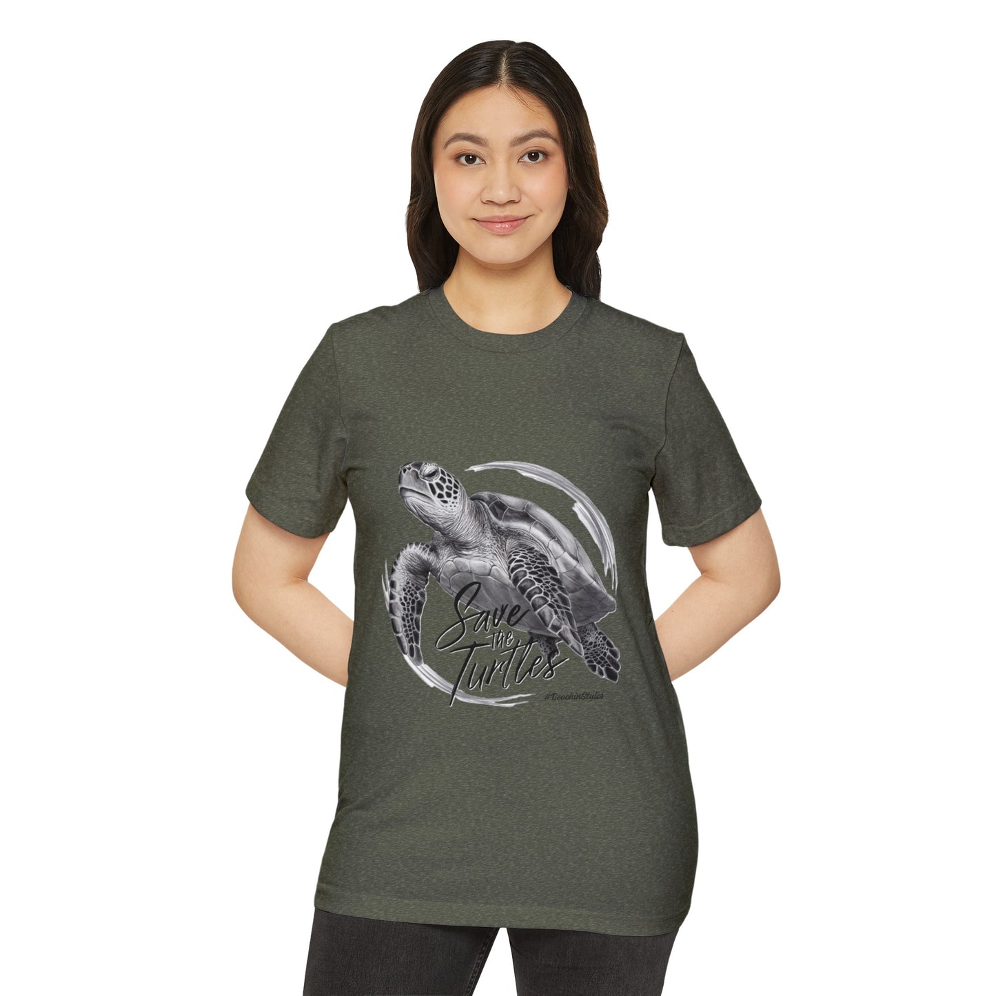 Save the Turtles Unisex Recycled Organic T-Shirt (Print on Front)