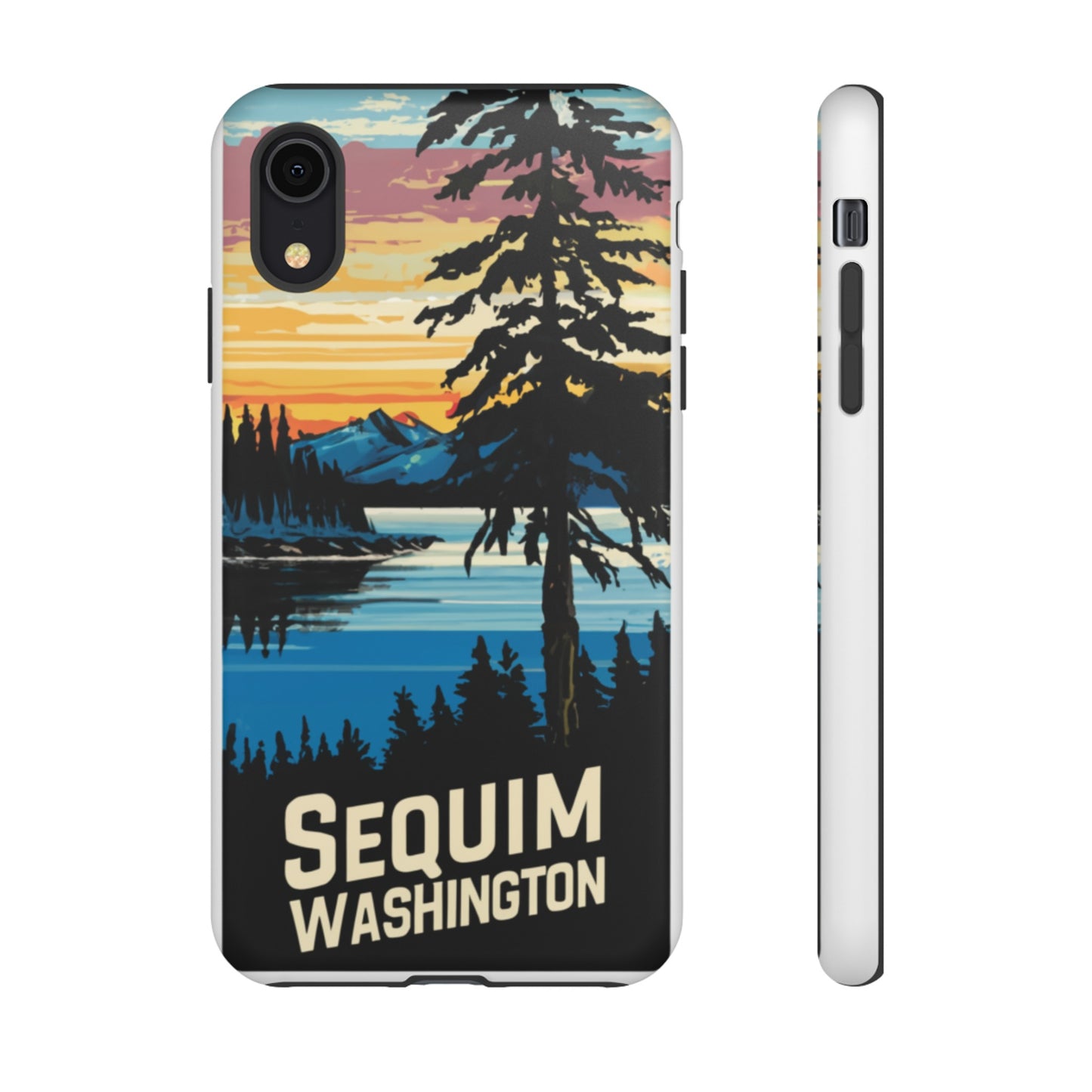 Sequim Washington Sunset Bay & Douglas Fir Protective Phone Case